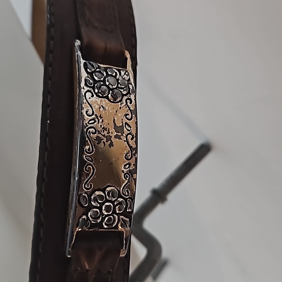 Brighton  Vintage Leather Belt sz S Brown  with Silvertone  hardwear Pre-owned - Picture 2 of 11